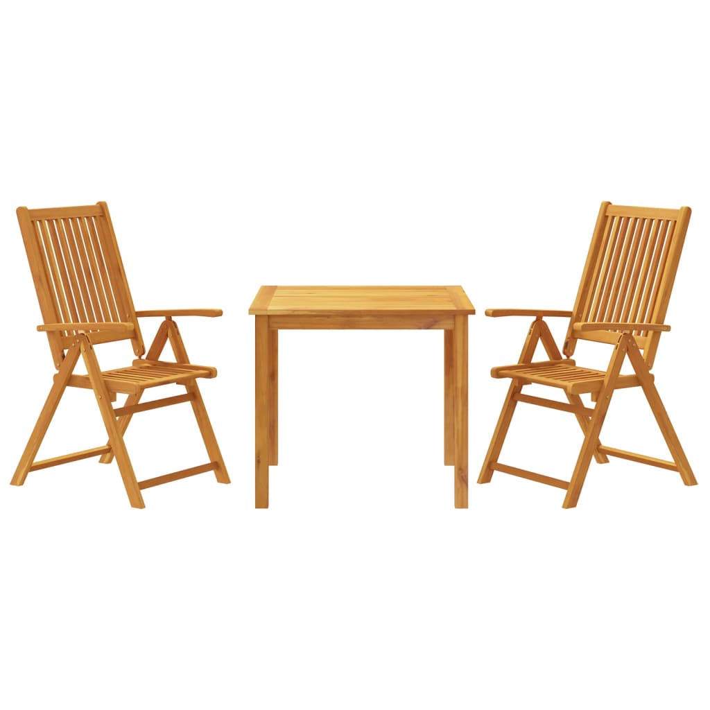 3-dijelni vrtni blagovaonski set 85x85x74 cm od masivnog bagremovog drva