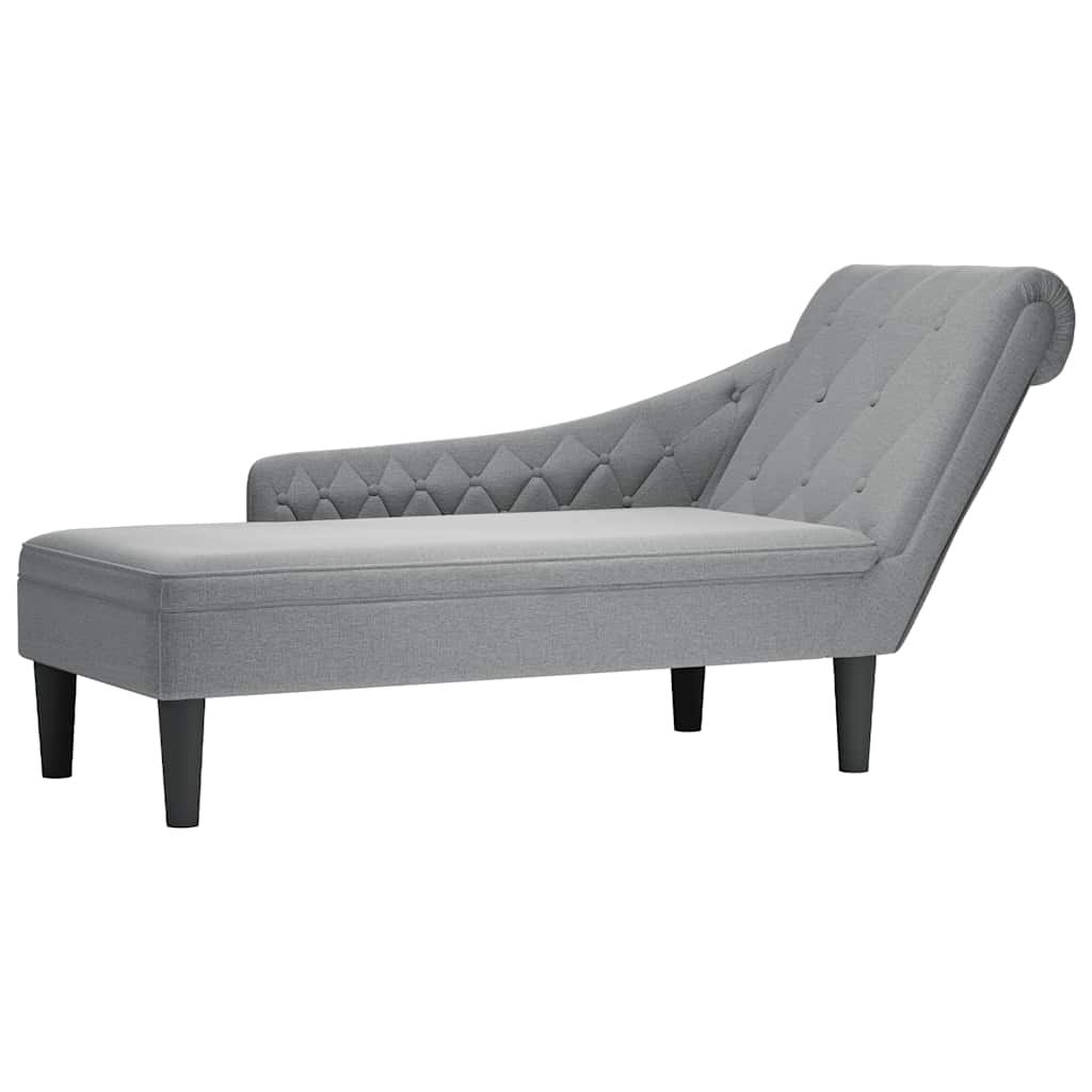 Počivaljka od tkanine s jastukom i rukonaslonom svijetlosiva