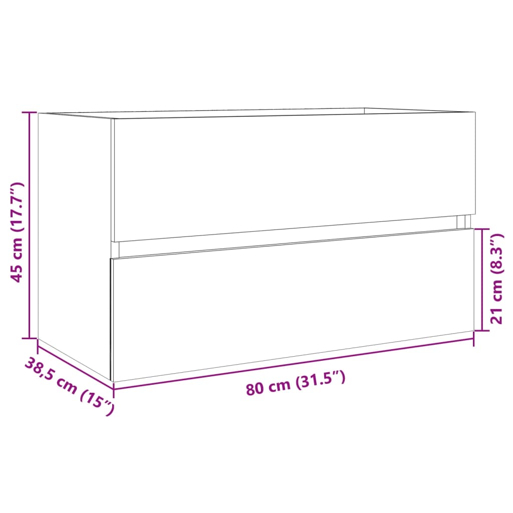 Ormarić za umivaonik boja hrasta sonome 80x38,5x45 cm iverica
