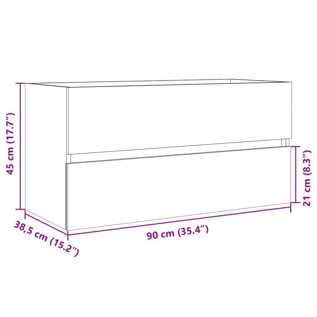 Ormarić za umivaonik boja hrasta sonome 90x38,5x45 cm iverica