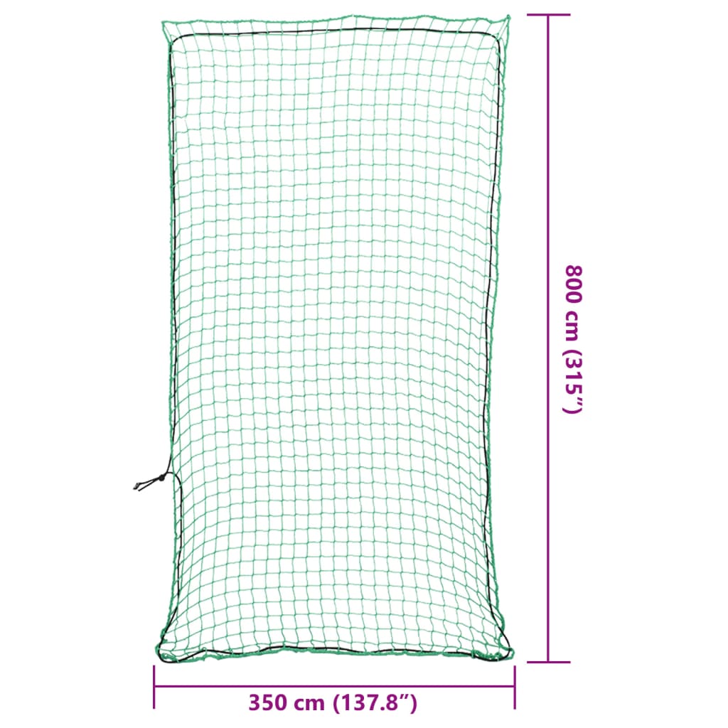 Mreža za prikolicu s elastičnim užetom zelena 8x3,5 m PP