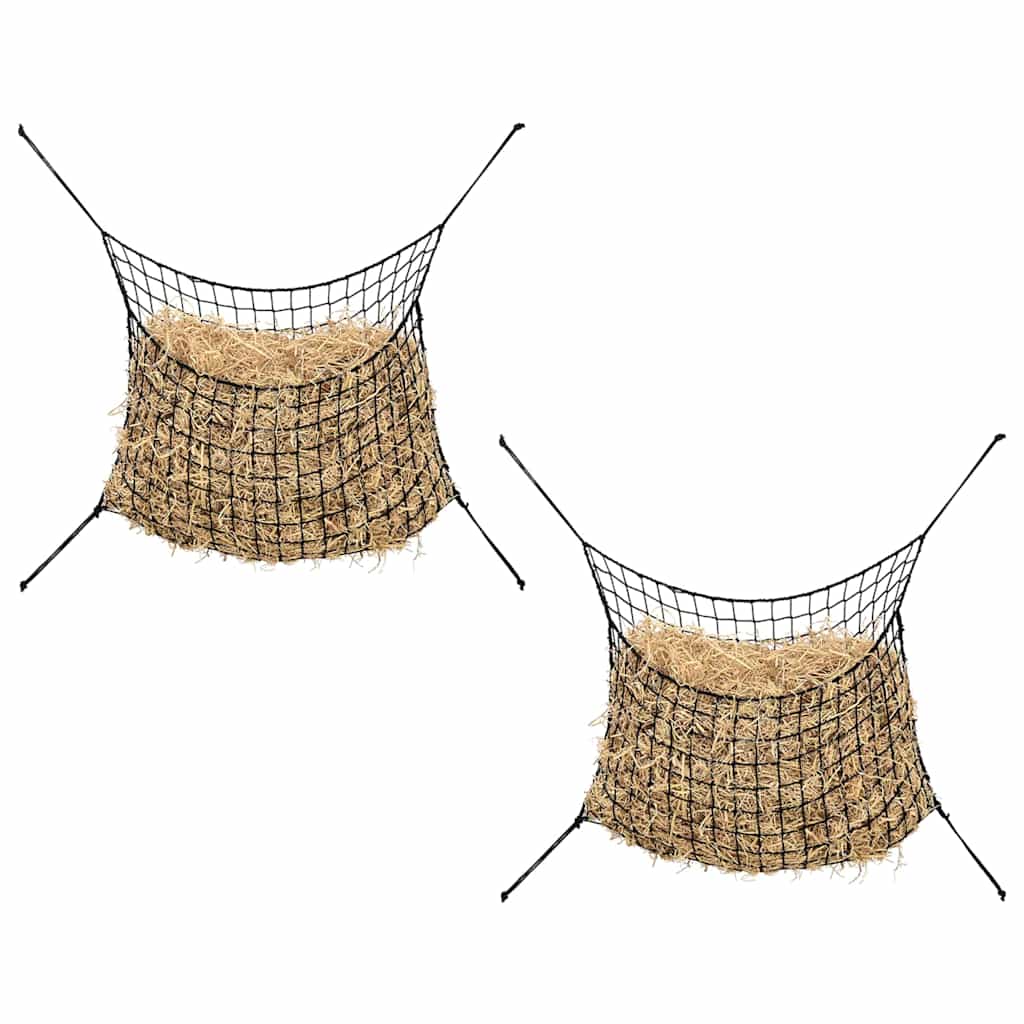 Mreže za sijeno 2 kom pravokutne crna 150x90 cm PP