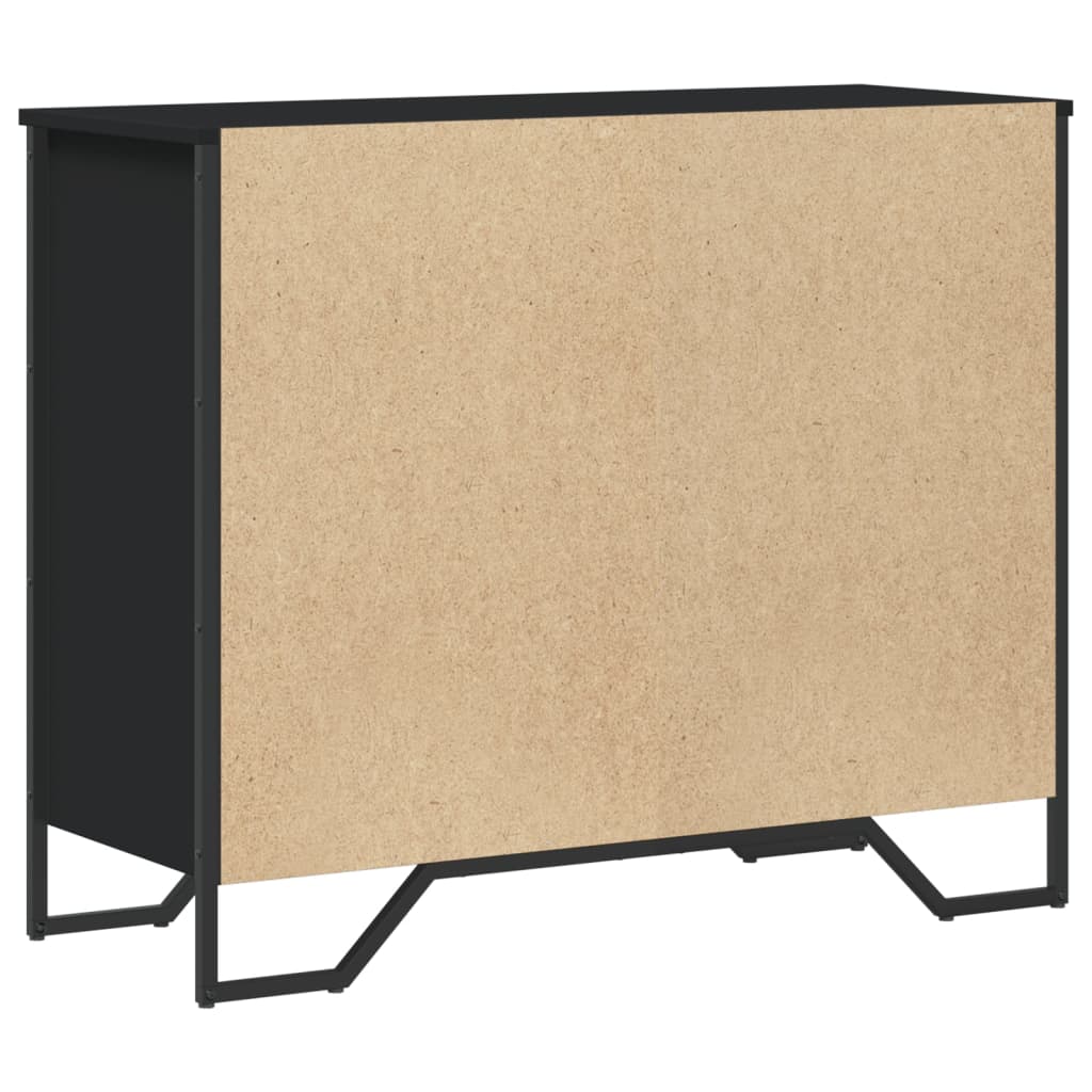 Komoda crna 91x35,5x74,5 cm od konstruiranog drva