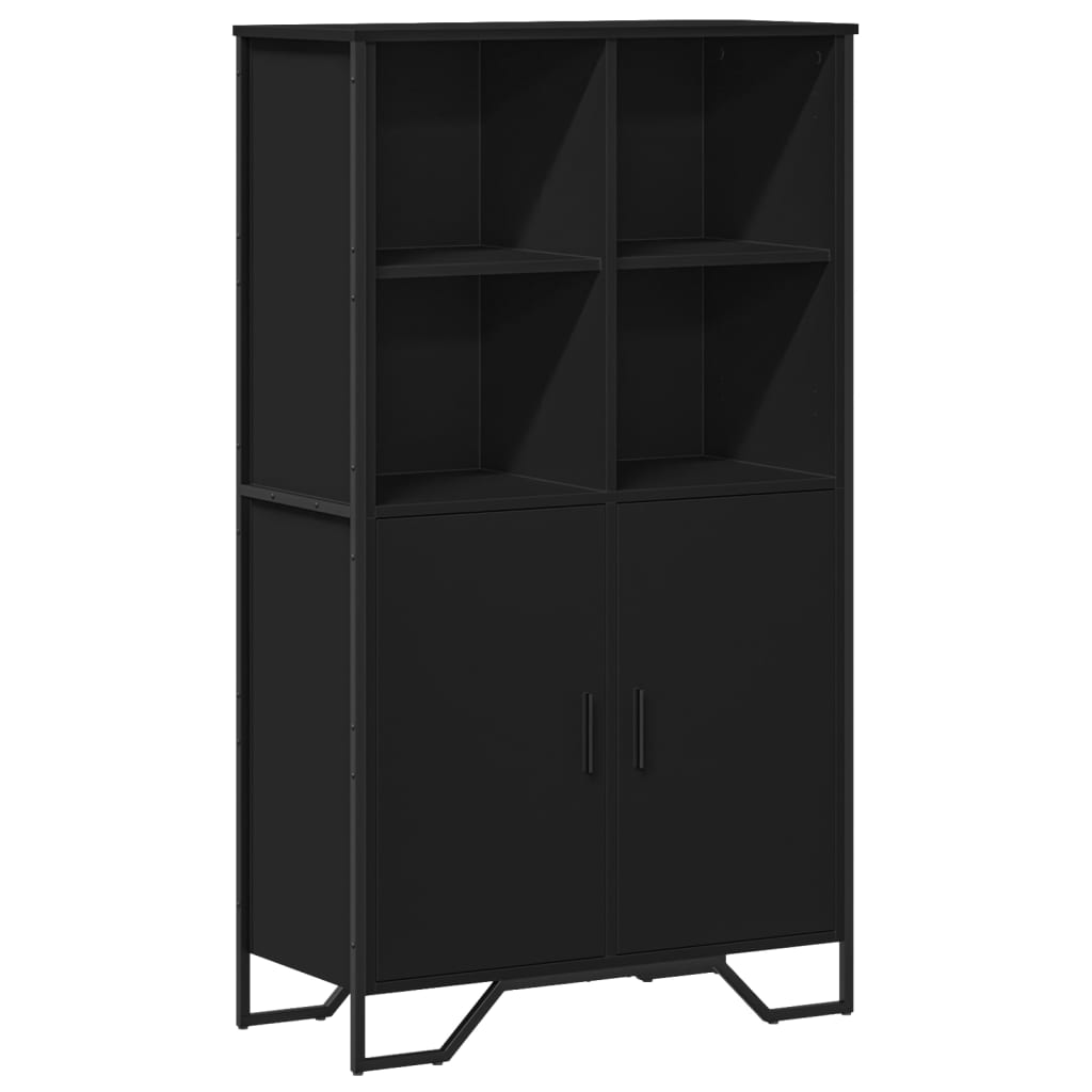 Visoka komoda crna 79,5 x 35,5 x 137,5 cm od konstruiranog drva