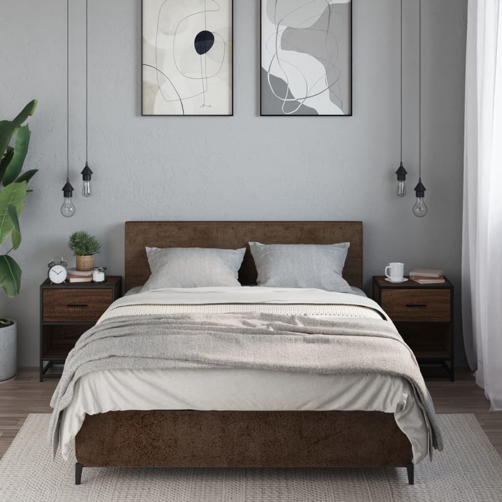 Noćni ormarići 2 kom boja hrasta 40x31x50 cm konstruirano drvo