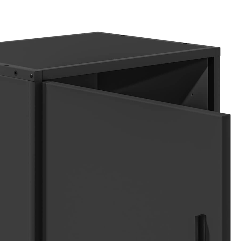 Noćni ormarići 2 kom crni 40x31x50 cm Konstruirano drvo i metal