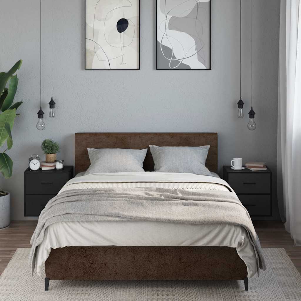 Zidni noćni ormarići 2 kom crni 40x31x39,5 cm