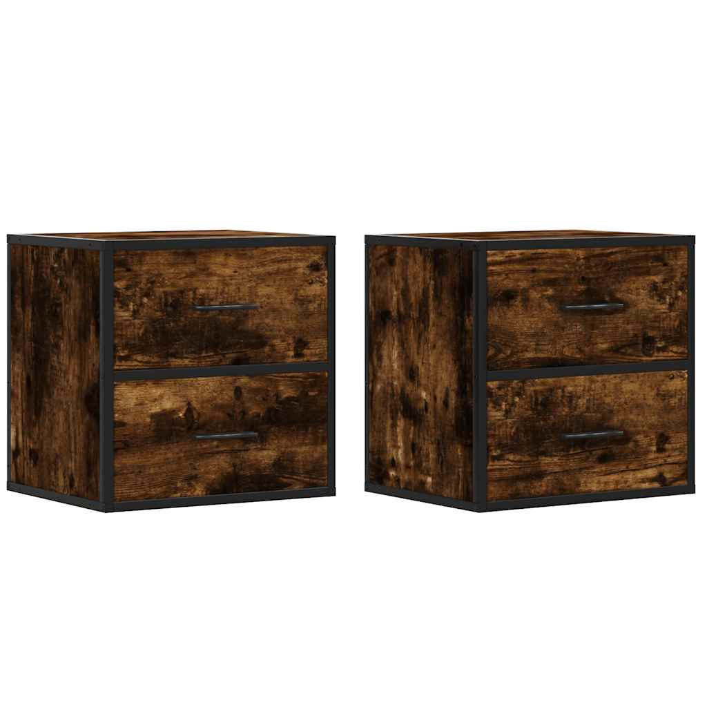 Zidni noćni ormarići 2 kom dimljeni hrast 40x31x39,5 cm