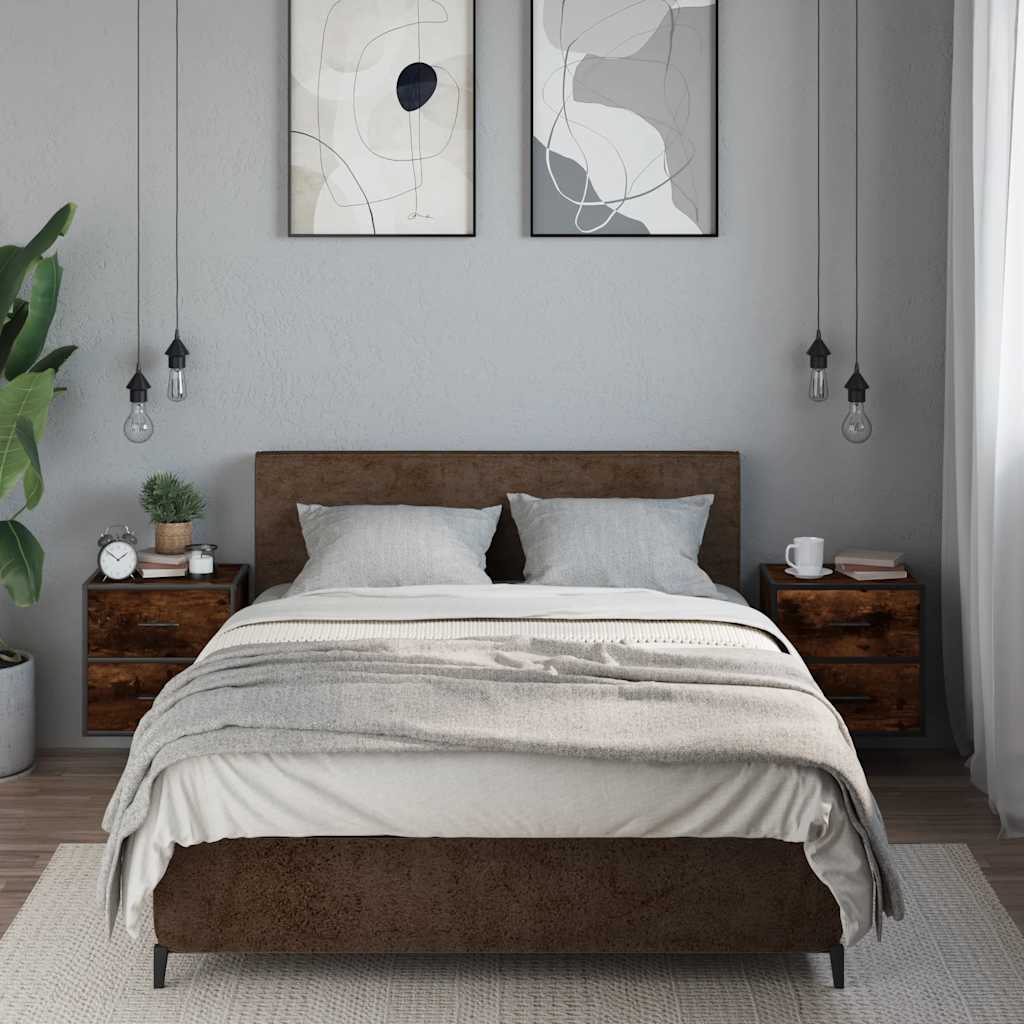 Zidni noćni ormarići 2 kom dimljeni hrast 40x31x39,5 cm