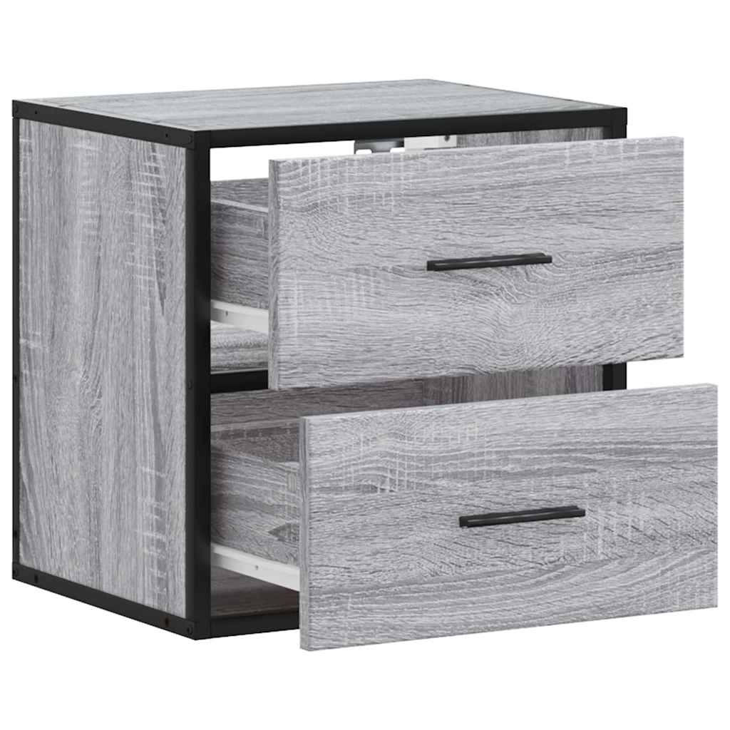 Zidni noćni ormarići 2 kom Sivi Sonoma 40x31x39,5 cm
