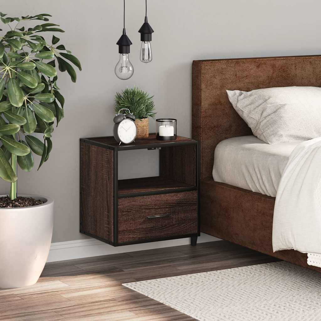 Zidni noćni ormarić smeđi hrast 40x31x39,5 cm