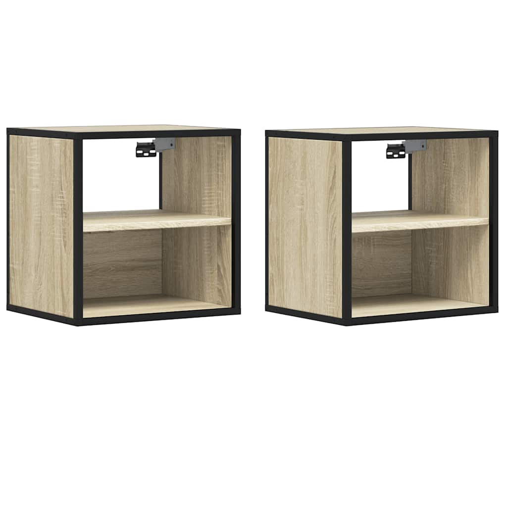 Zidni noćni ormarići 2 kom sonoma hrast 40x31x39,5 cm Smeđa