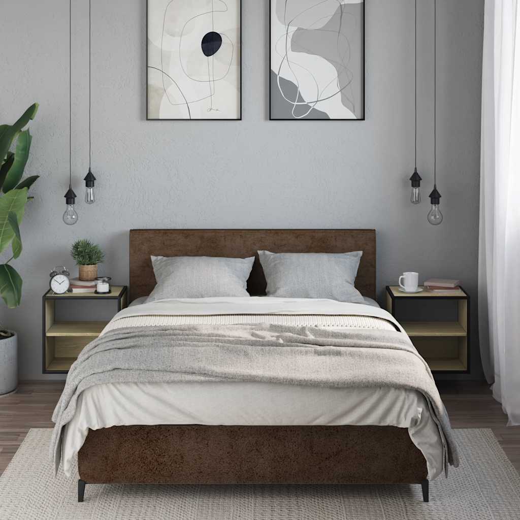 Zidni noćni ormarići 2 kom sonoma hrast 40x31x39,5 cm Smeđa