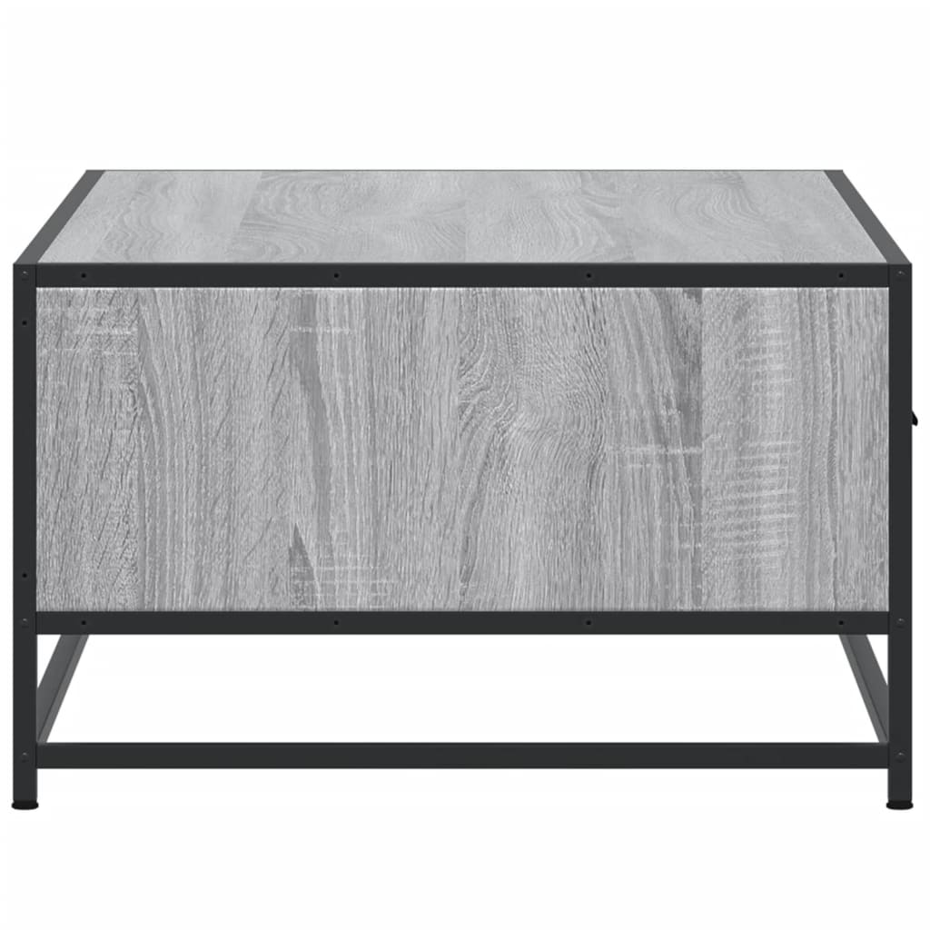 Stolić za kavu siva boja hrasta 90x57x35 cm od drva i metala