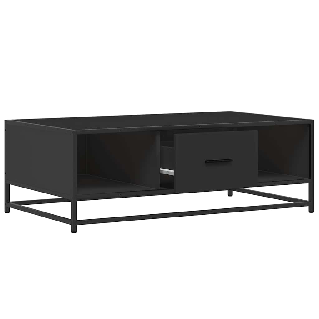 Stolić za kavu crni 100x57x35 cm konstruirano drvo i metal
