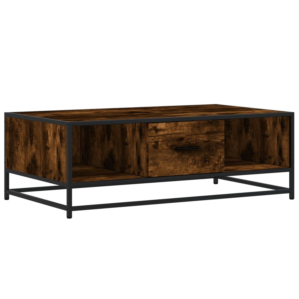 Stolić za kavu boja hrasta 100x57x35 cm od drva i metala