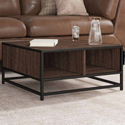 Stolić za kavu smeđa boja hrasta 60,5x60,5x30 cm drvo i metal