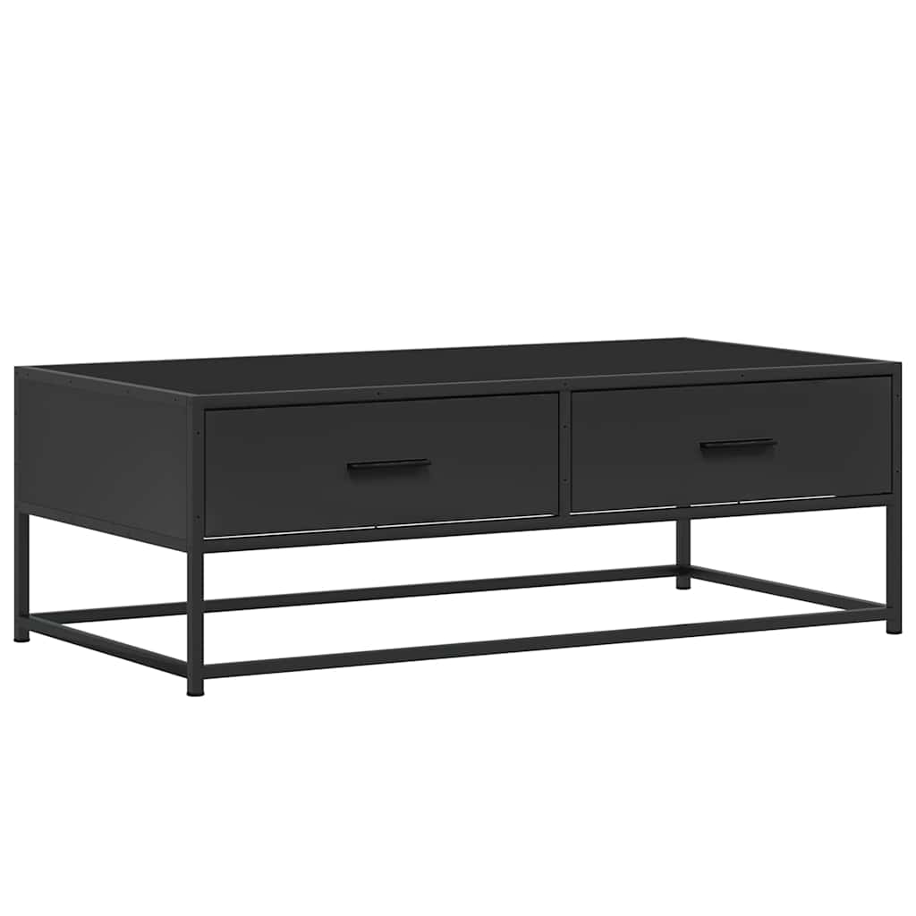Stolić za kavu crni 100 x 50 x 35 cm konstruirano drvo i metal