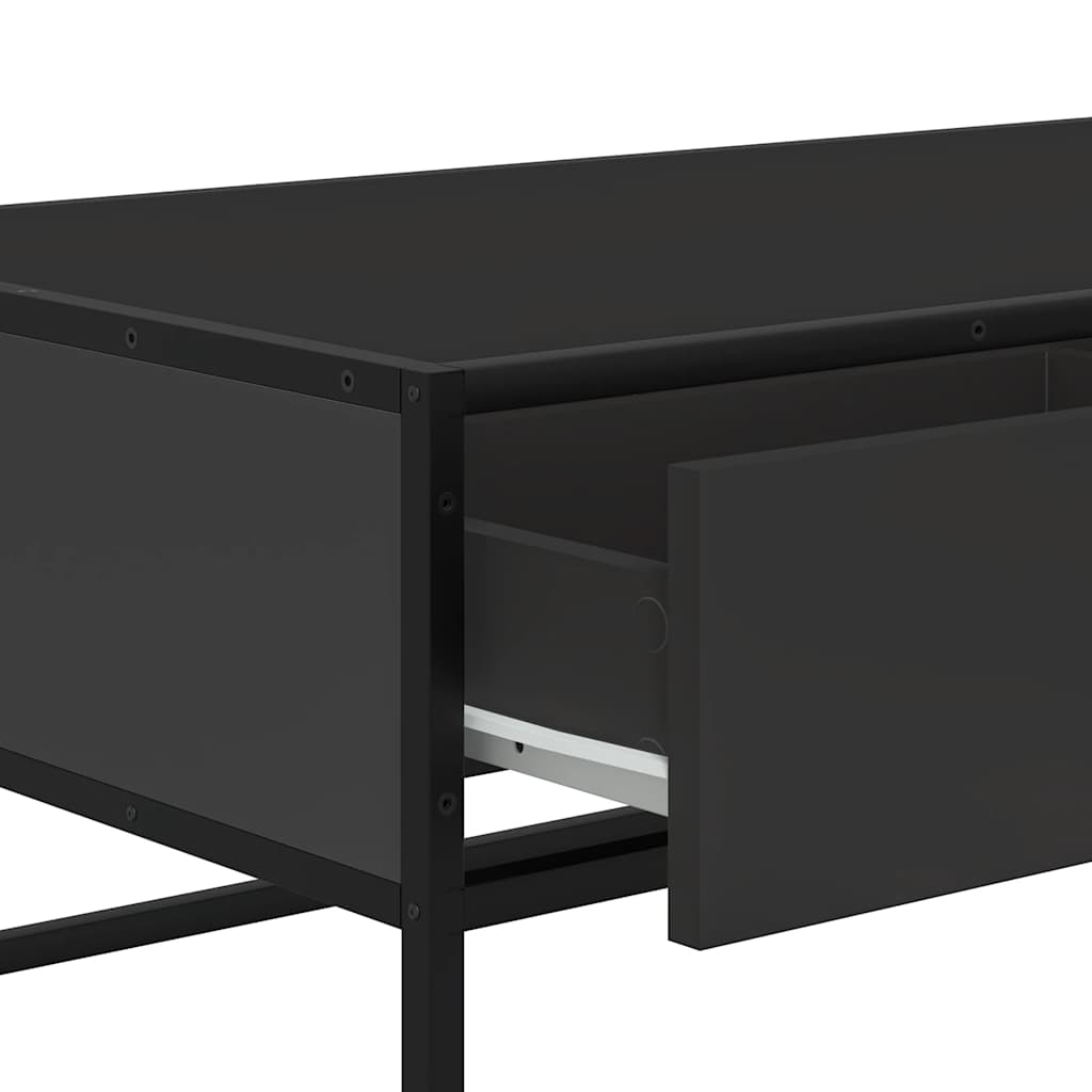 Stolić za kavu crni 100 x 50 x 35 cm konstruirano drvo i metal