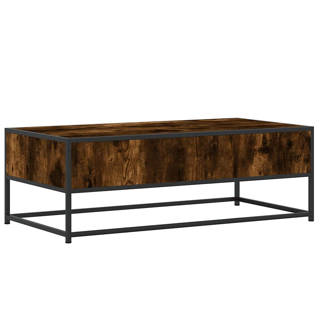 Stolić za kavu boja hrasta 100 x 50 x 35 cm od drva i metala