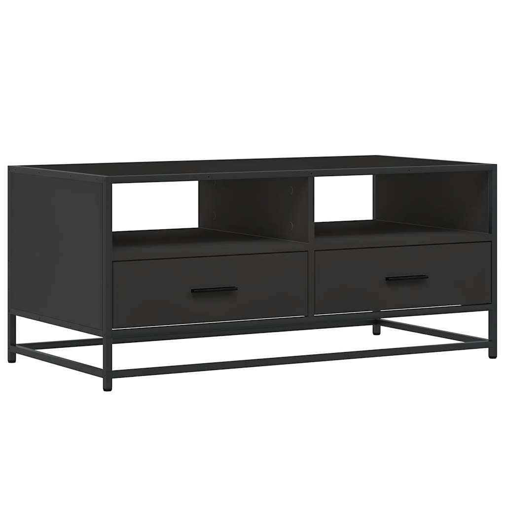 Stolić za kavu crni 100 x 50 x 45 cm konstruirano drvo i metala