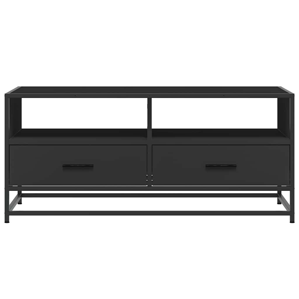 Stolić za kavu crni 100 x 50 x 45 cm konstruirano drvo i metala