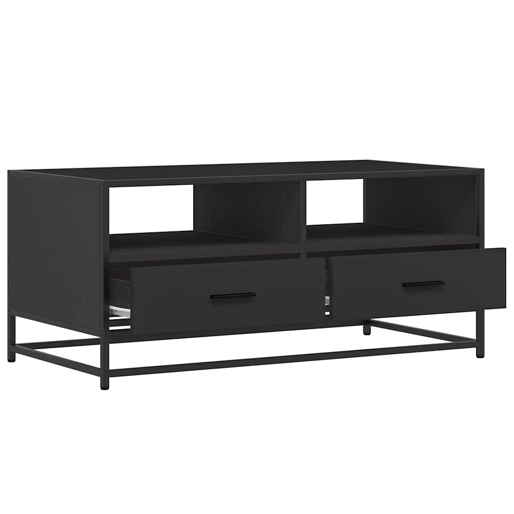 Stolić za kavu crni 100 x 50 x 45 cm konstruirano drvo i metala
