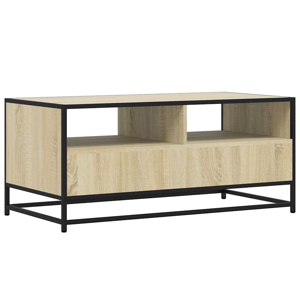 Stolić za kavu boja hrasta 100 x 50 x 45 cm od drva i metala