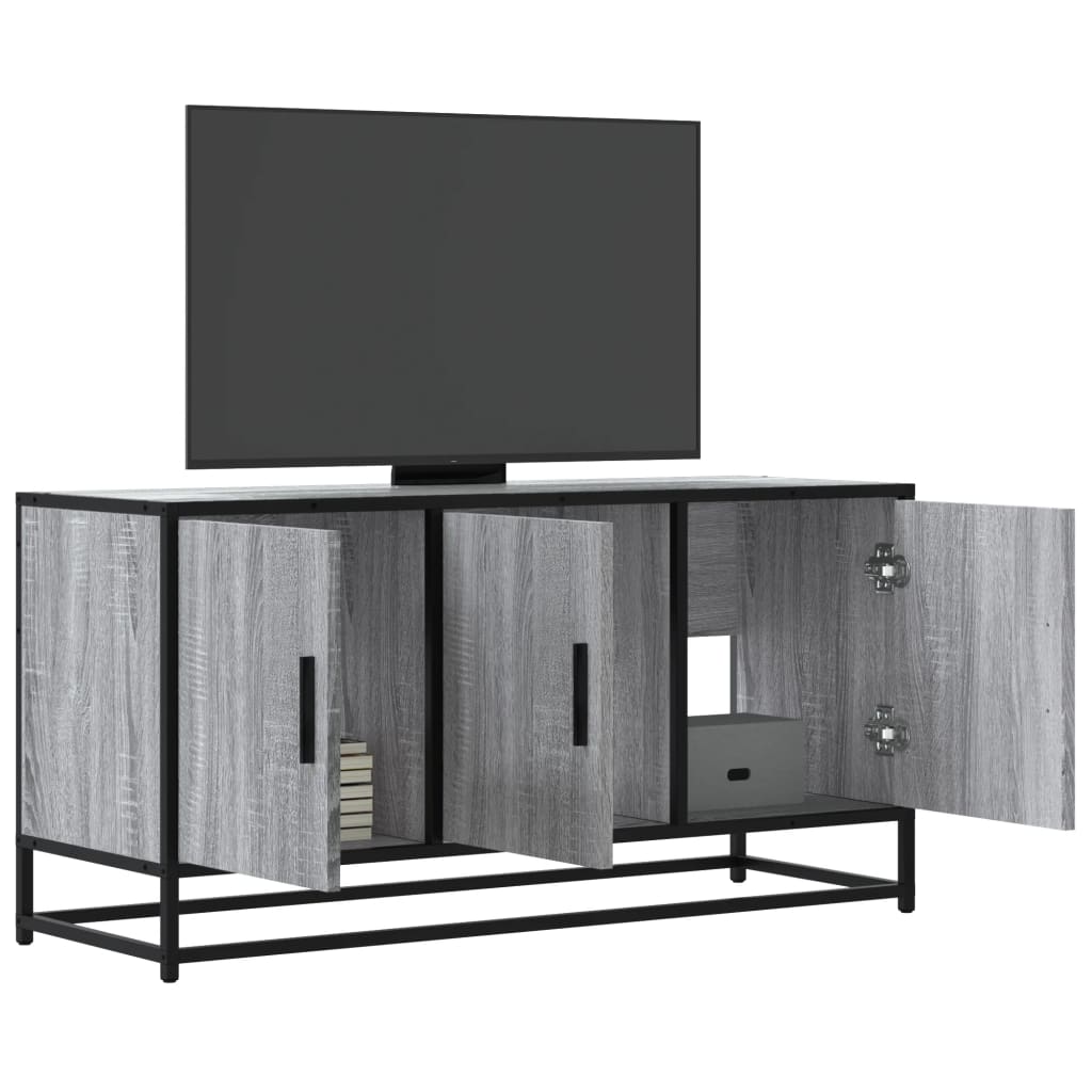 TV ormarić sivi Sonoma 100x35x50 cm Konstruirano drvo i metal