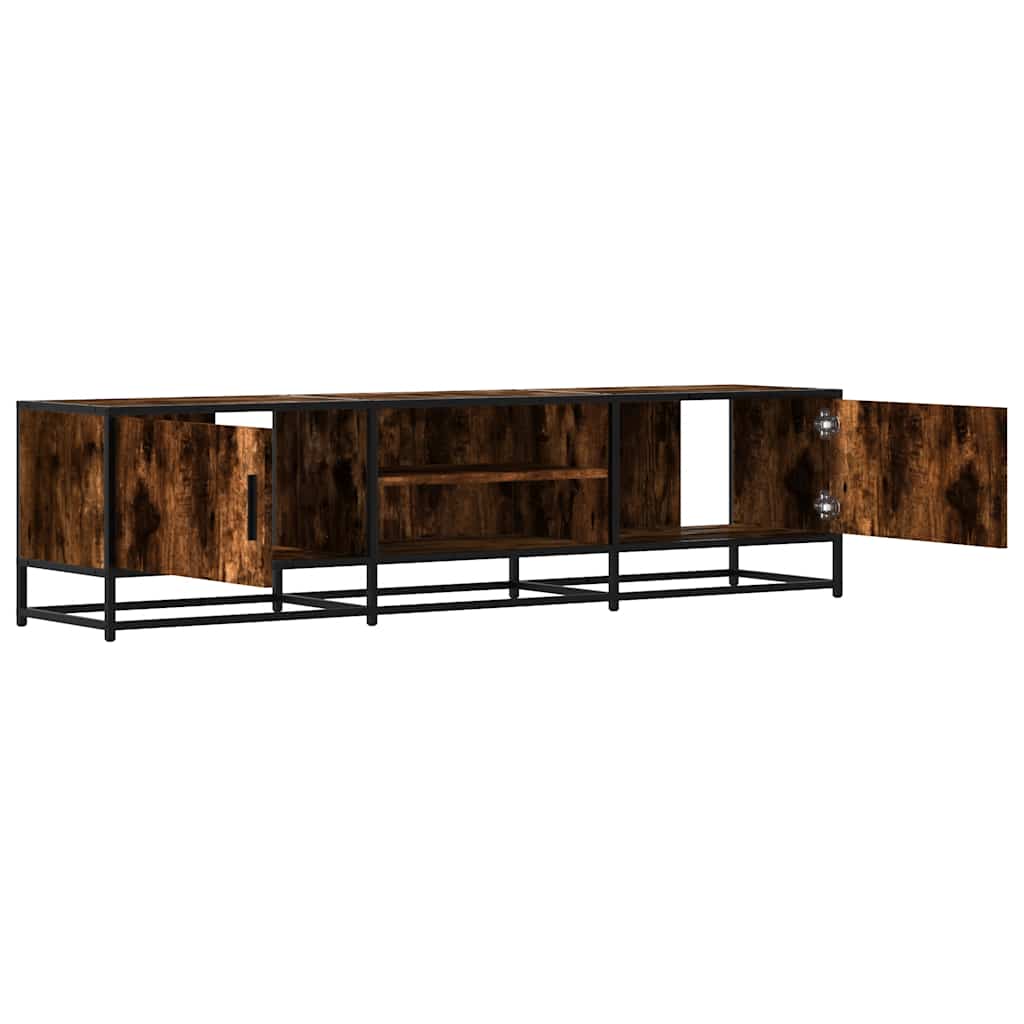 TV ormarić dimljeni hrast 160x35x41cm konstruirano drvo i metal