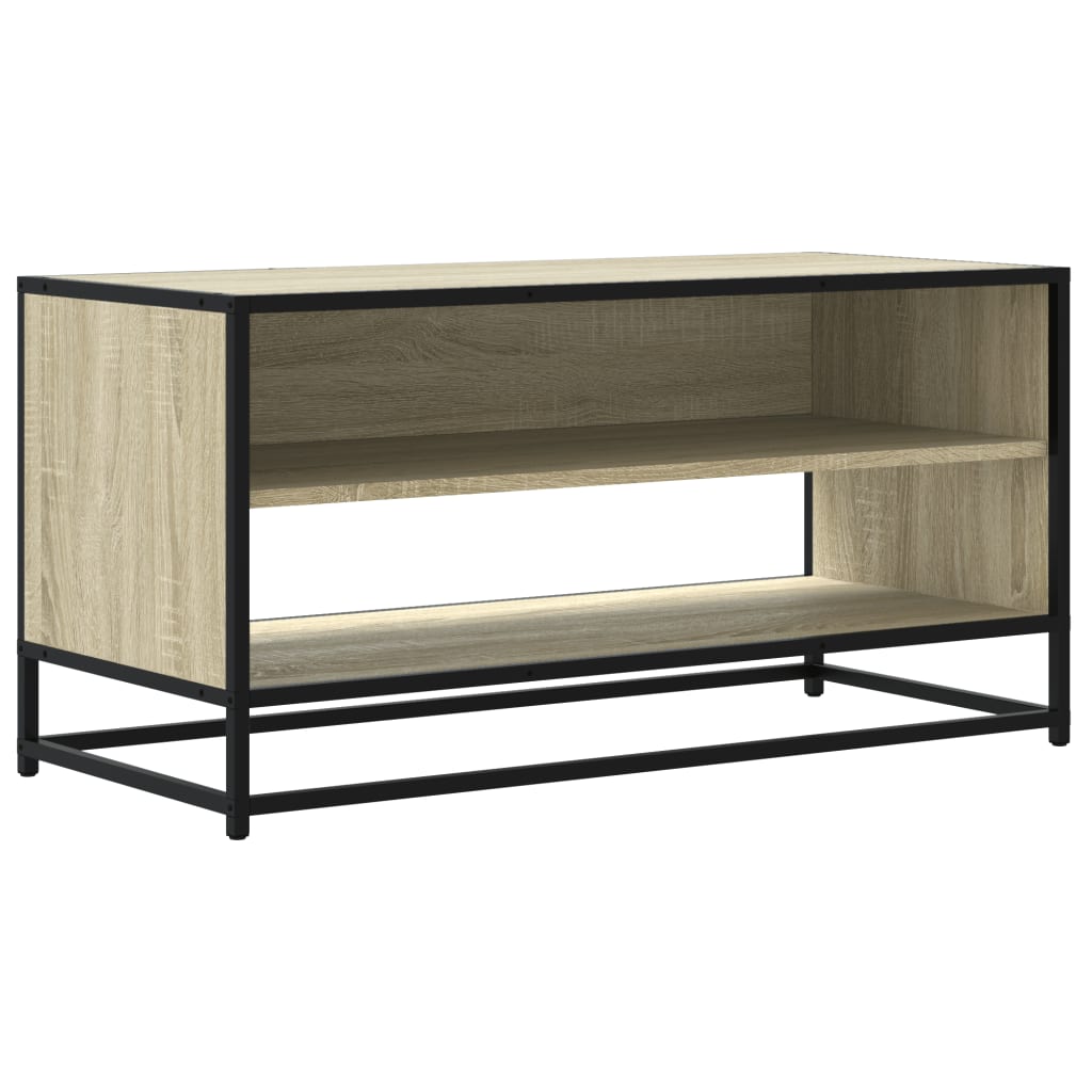 TV ormarić boja hrasta 91x40x46 cm konstruirano drvo i metal