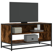 TV ormarić boja hrasta 91x40x46 cm konstruirano drvo i metal