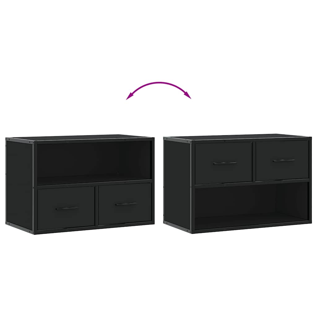 TV ormarić crni 60x31x39,5 cm konstruirano drvo i metal