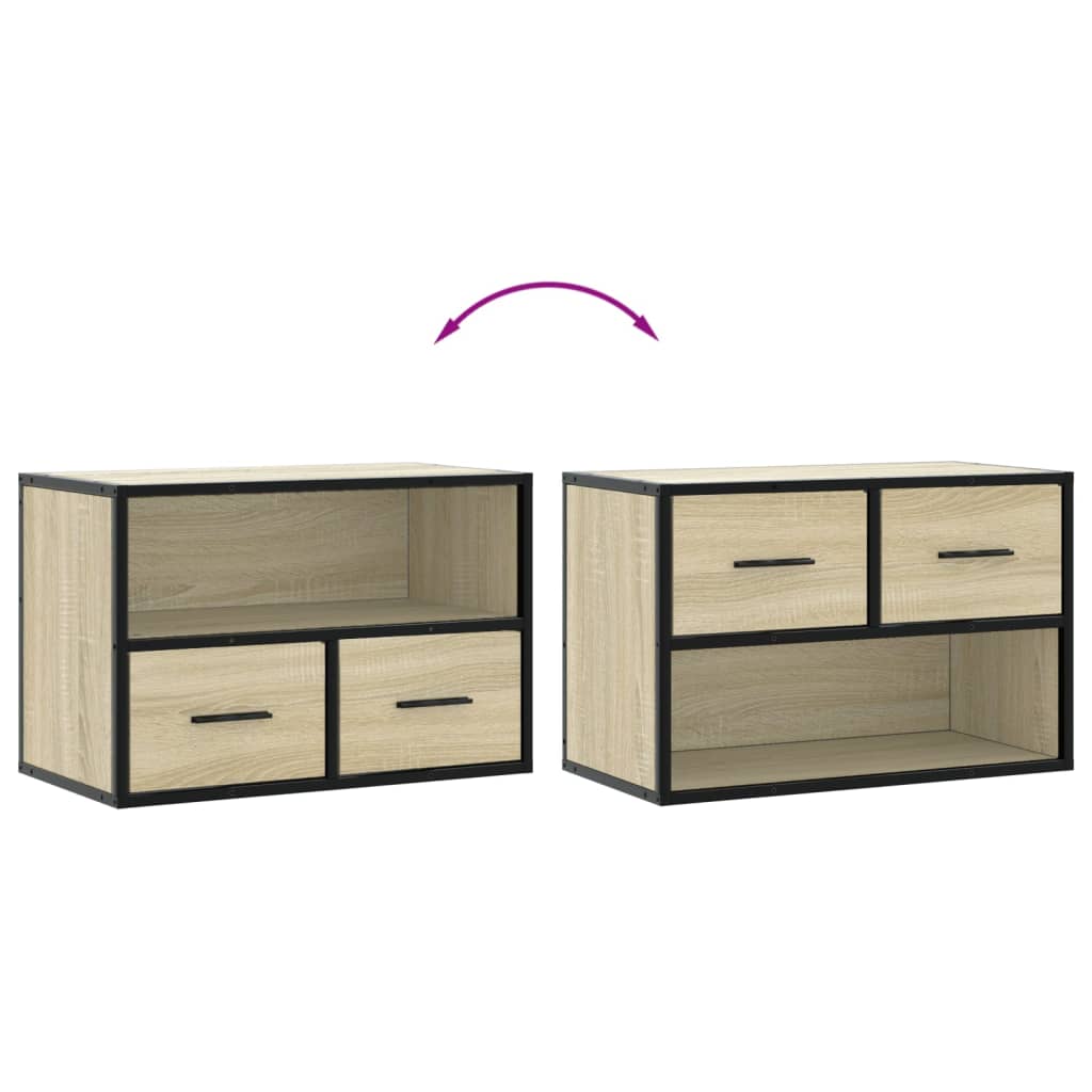 TV ormarić boja hrasta 60x31x39,5 cm konstruirano drvo i metal