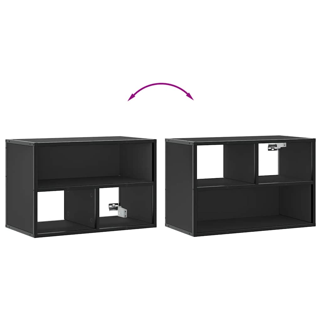 TV ormarić crni 60x31x39,5 cm konstruirano drvo i metal