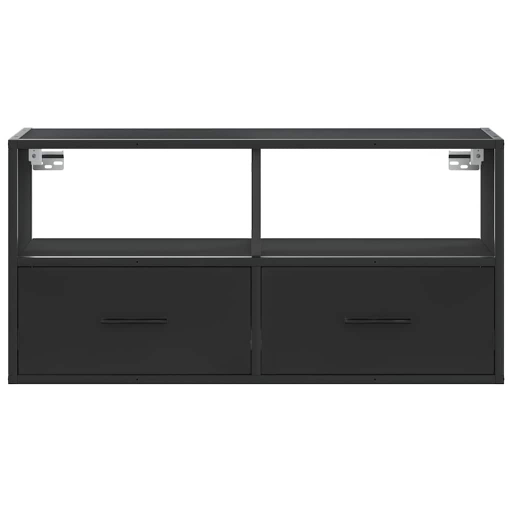 TV ormarić crni 80x31x39,5 cm Konstruirano drvo i metal