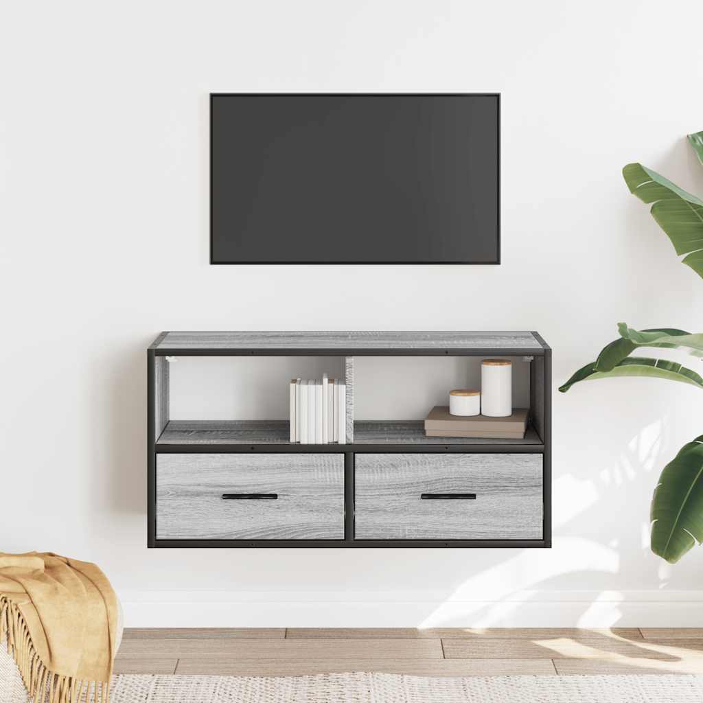 TV ormarić sivi Sonoma 80x31x39,5 cm Konstruirano drvo i metal