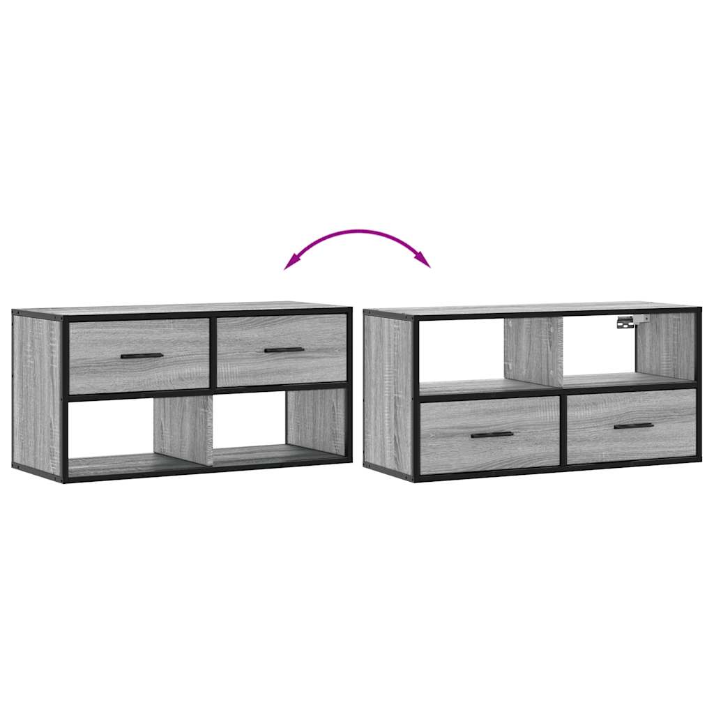 TV ormarić sivi Sonoma 80x31x39,5 cm Konstruirano drvo i metal