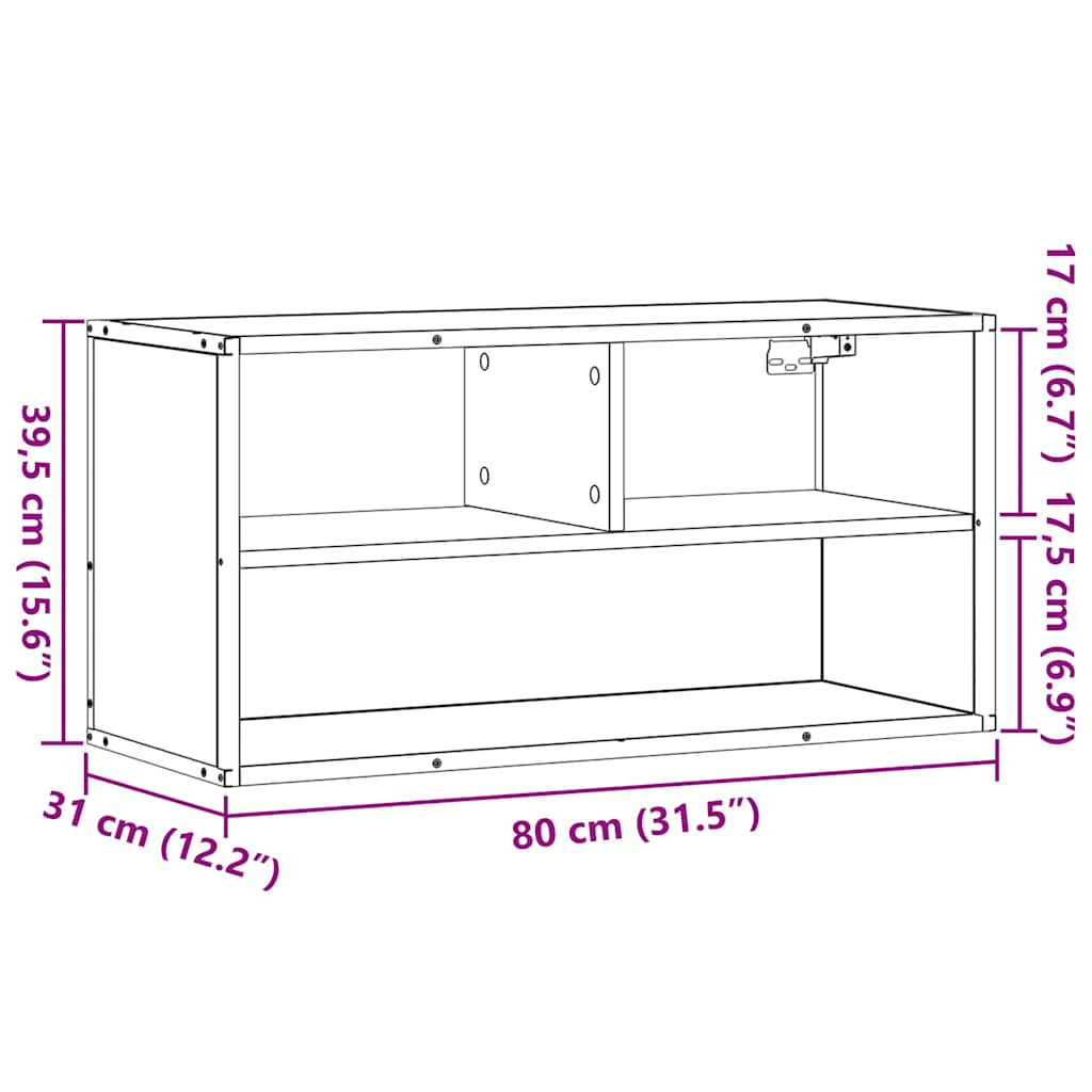 TV ormarić crni 80x31x39,5 cm Konstruirano drvo i metal
