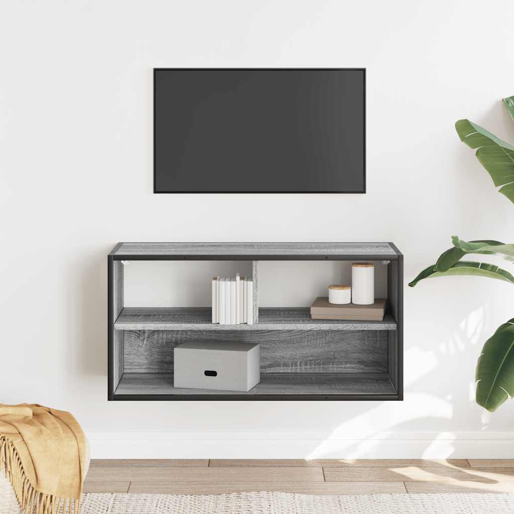 TV ormarić sivi Sonoma 80x31x39,5 cm Konstruirano drvo i metal Siva