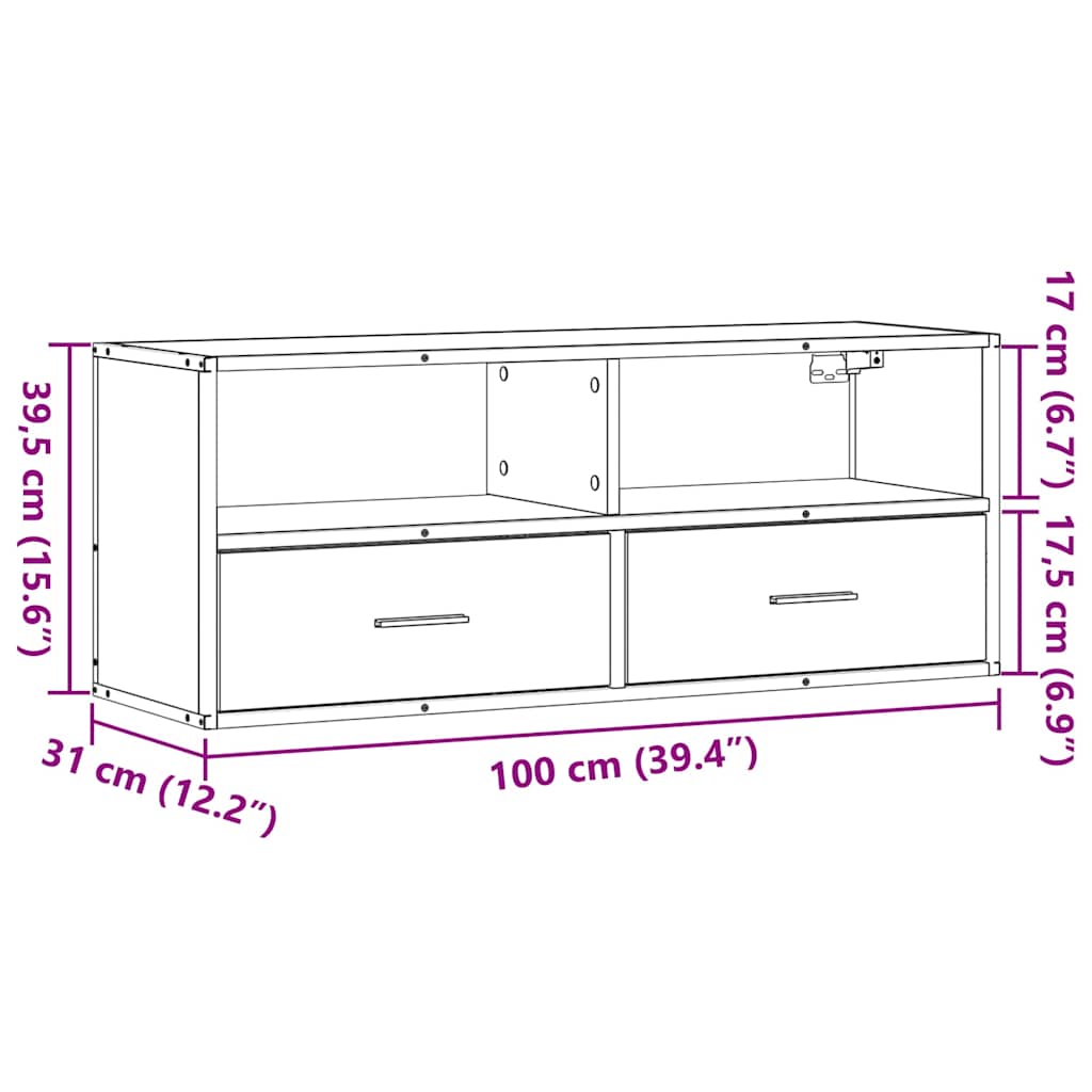 TV ormarić crni 100 x 31 x 39,5 cm konstruirano drvo i metal