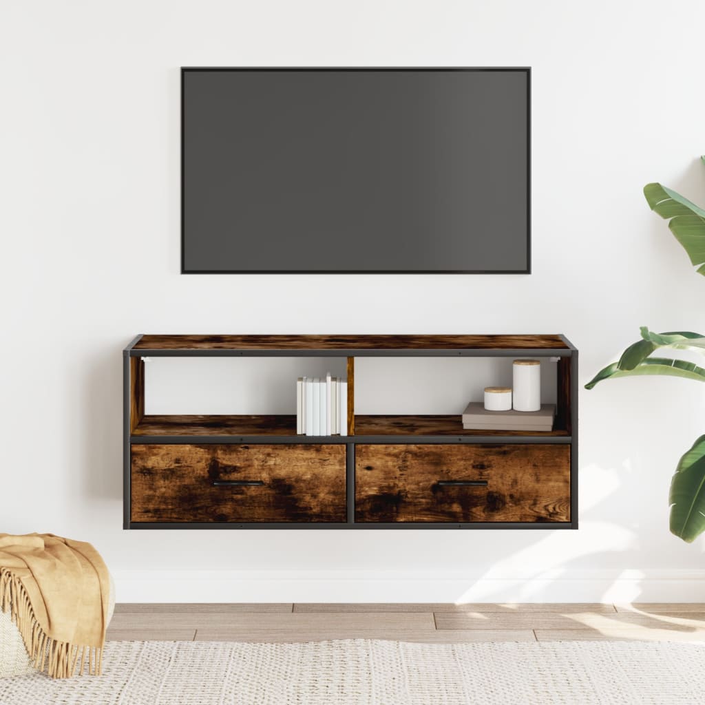 TV ormarić boja dimljenog hrasta 100x31x39,5 cm konstruirano