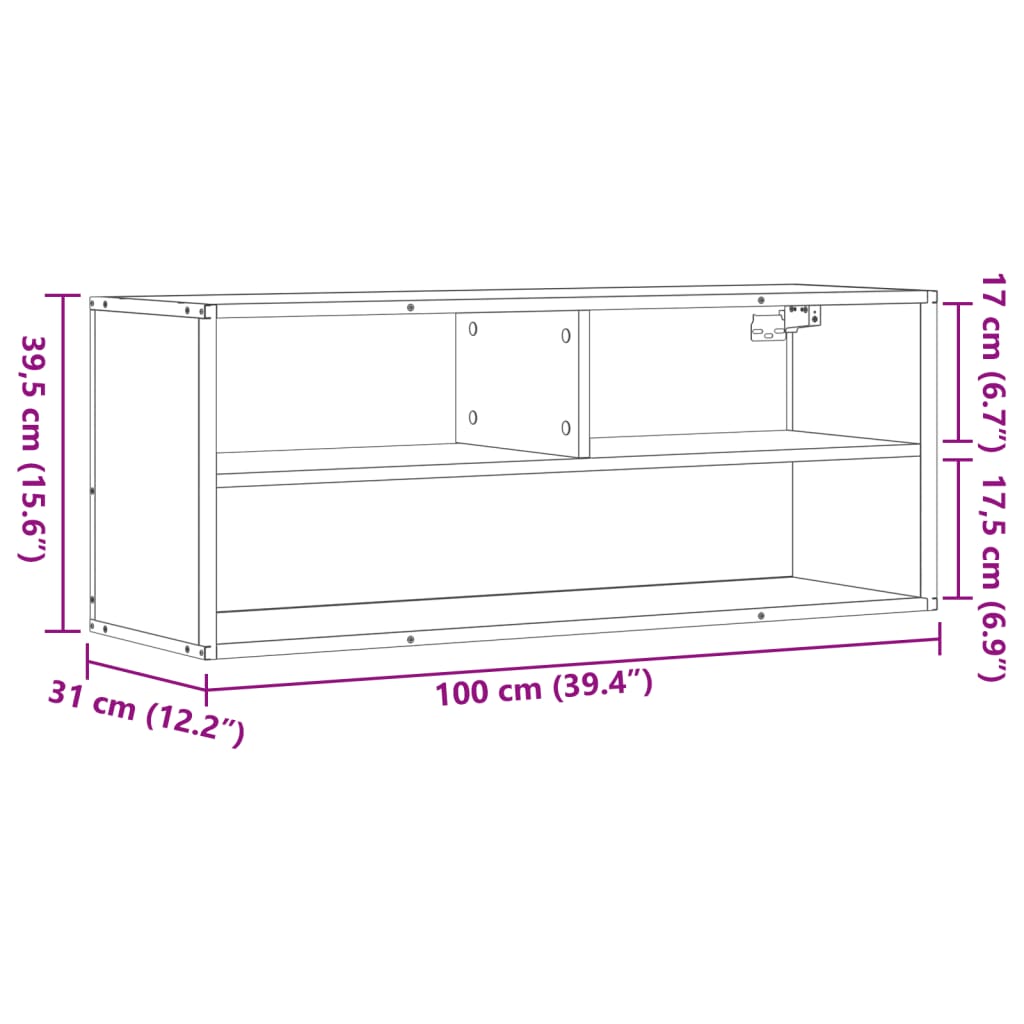 TV ormarić boja hrasta sonome 100x31x39,5 cm konstruirano drvo