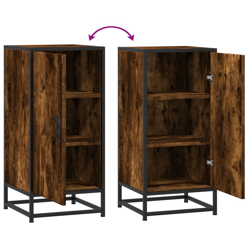 Komoda boja hrasta 35,5x35x76 cm konstruirano drvo i metal