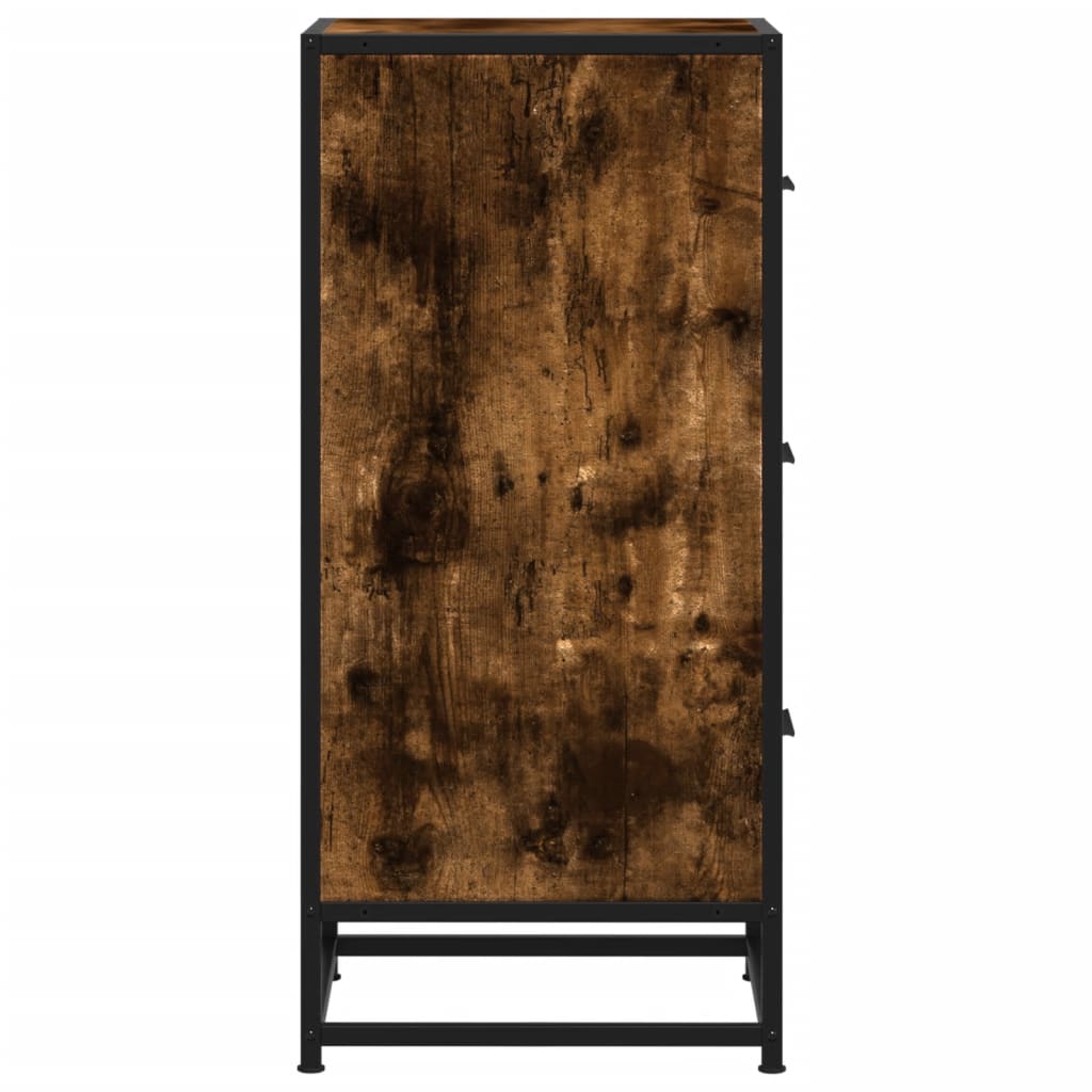 Komoda boja hrasta 35,5x35x76 cm konstruirano drvo i metal