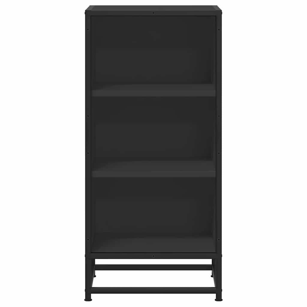 Komoda crna 35,5 x 35 x 76 cm konstruirano drvo i metal