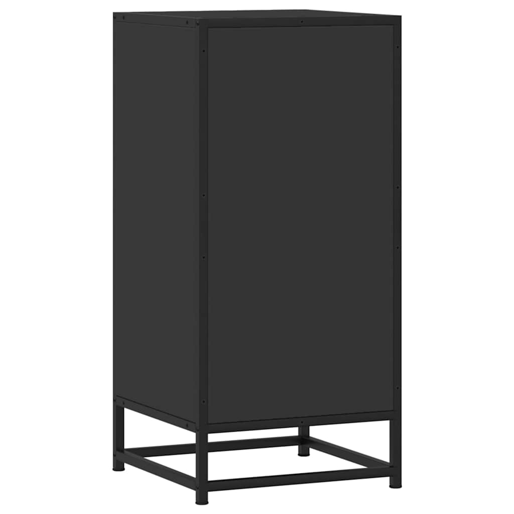 Komoda crna 35,5 x 35 x 76 cm konstruirano drvo i metal