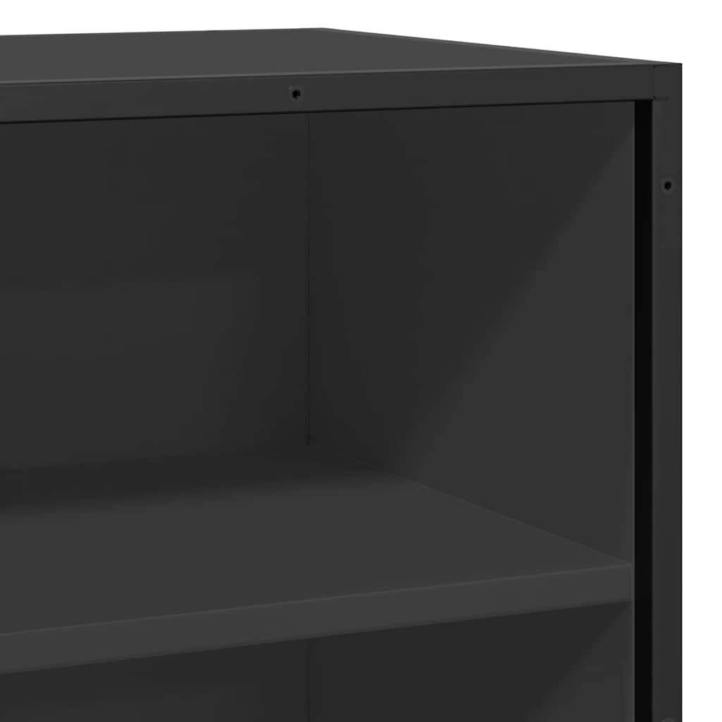 Komoda crna 35,5 x 35 x 76 cm konstruirano drvo i metal