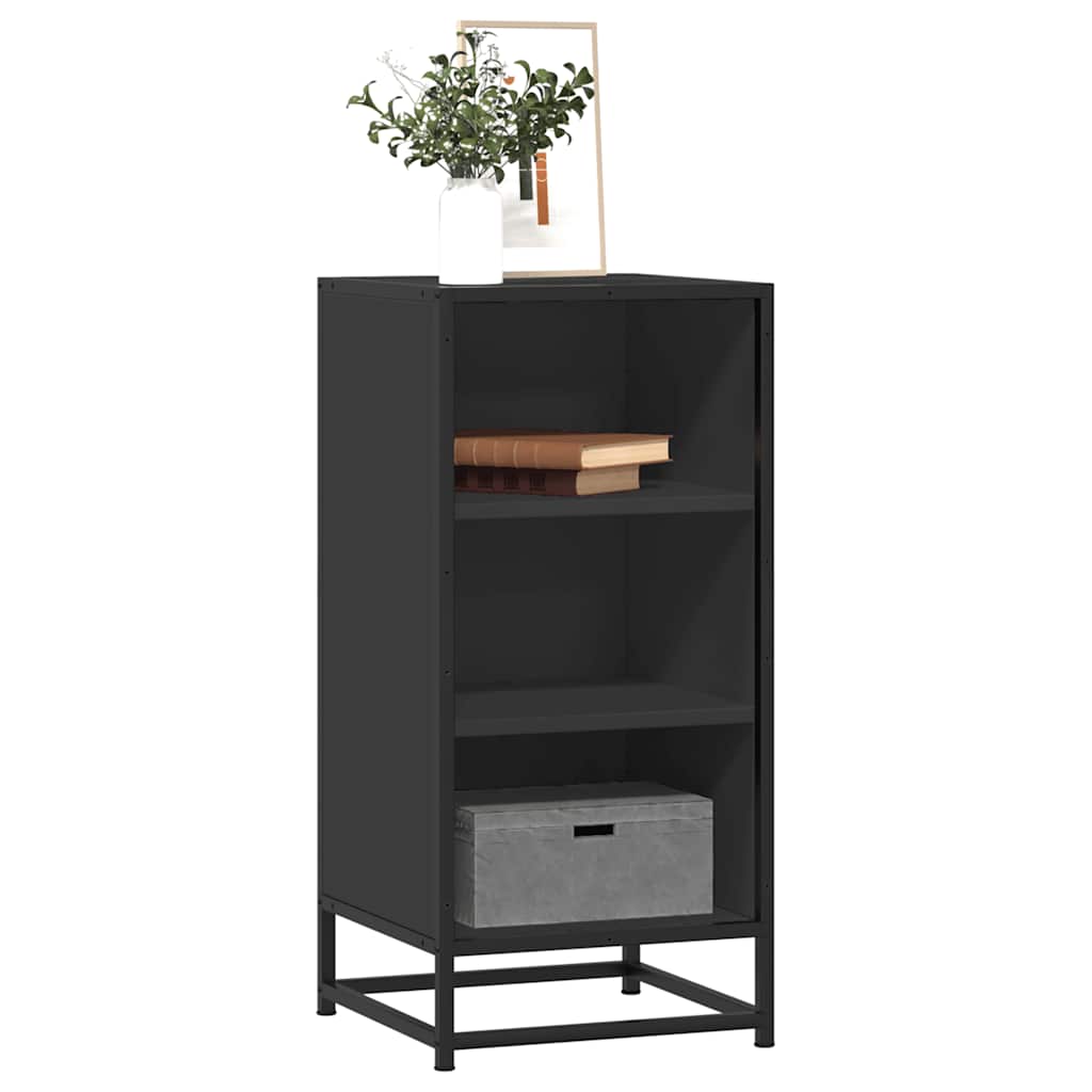 Komoda crna 35,5 x 35 x 76 cm konstruirano drvo i metal
