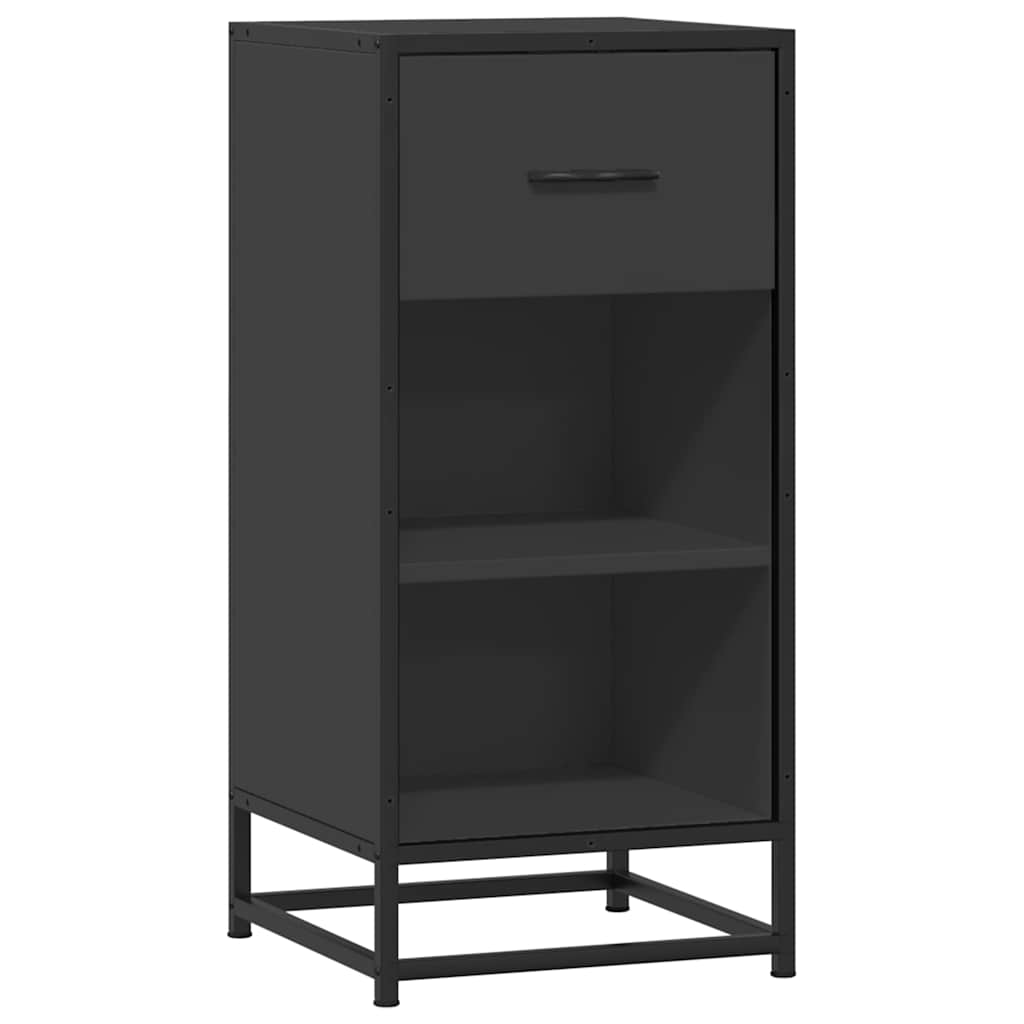 Komoda crna 35,5 x 35 x 76 cm konstruirano drvo i metal